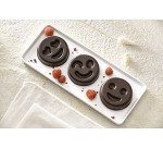 Flexipan 60x40 plaque de 24 smileys (12 coeurs, 12 sourires)  Ø 7,8 h 2 cm
