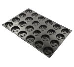 Flexipan 60x40 plaque de 24 smileys (12 coeurs, 12 sourires)  Ø 7,8 h 2 cm