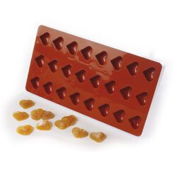 moule silicone pâte de fruit 24 coeurs 3 cm
