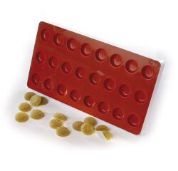 moule silicone pâte de fruit 24 palets ronds 3.4 cm