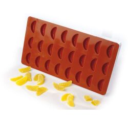moule silicone pâte de fruit 24 quartiers de mandarine 4.5 cm