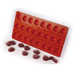 moule silicone pâte de fruit 24 demi-fraises 3.6 cm