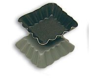 Exopan 25 moules à petits fours carré cannelé 3.8 cm