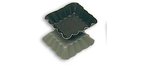 Exopan 25 moules à petits fours carré cannelé 3.8 cm