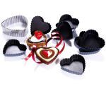Exopan 12 tartelettes cannelées coeur 9 cm