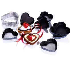 Exopan 12 tartelettes cannelées coeur 9 cm