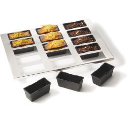 Exoglass plaque inox 400x300 de 15 cakes 9x4x4 cm