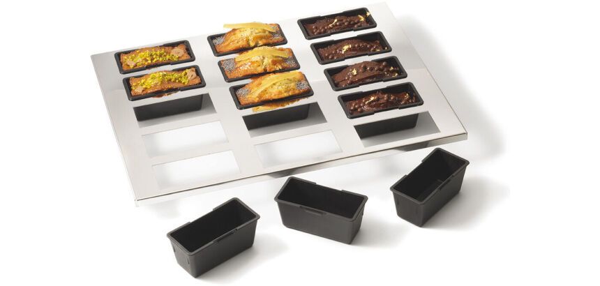 Exoglass plaque inox 400x300 de 15 cakes 9x4x4 cm