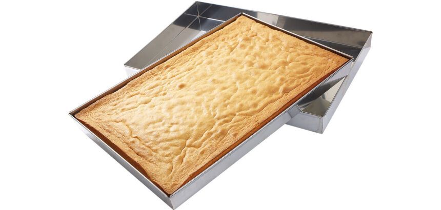 caisse à génoise inox droite 59x39x6 cm