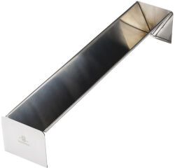 gouttière à bûche inox triangulaire 50x9x7.5 cm