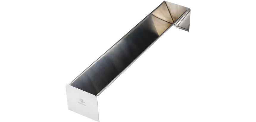 gouttière à bûche inox triangulaire 50x9x7.5 cm