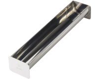 gouttière à bûche inox demi-ronde 35x6x4.5 cm