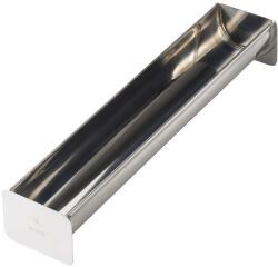 gouttière à bûche inox demi-ronde 35x6x4.5 cm