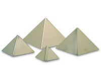 lot de 6 pyramides inox base carrée 9x9x6 cm