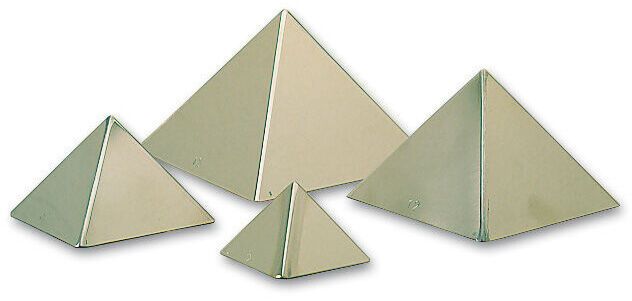 lot de 6 pyramides inox base carrée 9x9x6 cm