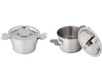 charlotte inox avec oreilles avec couvercle 7 cm