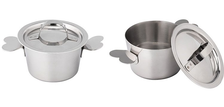 charlotte inox avec oreilles avec couvercle 7 cm