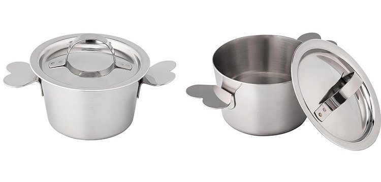 charlotte inox avec oreilles avec couvercle 7 cm