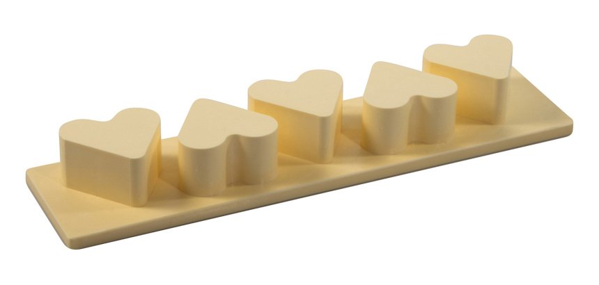 Multimoule démouleur polystyrène 5 coeurs 7.3x6.8 cm