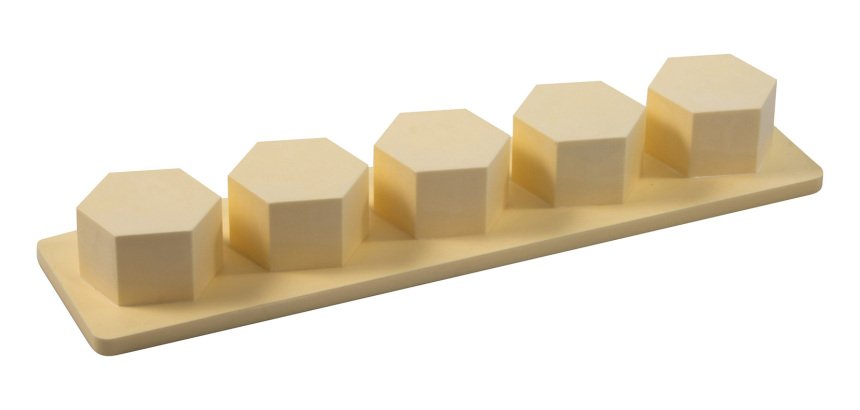 Multimoule démouleur polystyrène 5 gâteau hexagones 6.1 cm