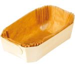 carton de 200 moules en bois avec caissette papier adaptés à la cuisson et à la vente pour pain nordique 140x95x55 mm 30 cl
