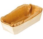 carton de 100 moules en bois avec caissette adaptés à la cuisson et à la vente pour brioches longues 255x115x70 mm 125 cl