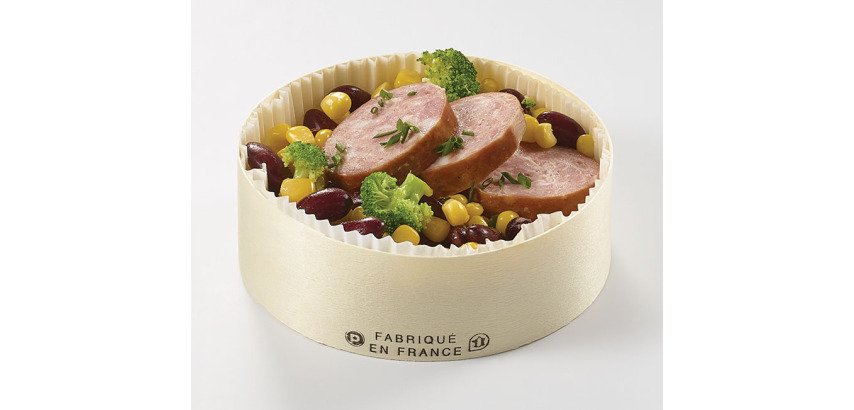 carton de 160 moules en bois avec couvercle, caissette papier adaptés à la cuisson et à la vente pour gâteaux ronds Ø 120 mm 40 cl