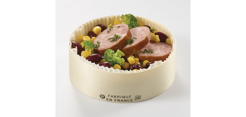 carton de 160 moules en bois avec couvercle, caissette papier adaptés à la cuisson et à la vente pour gâteaux ronds Ø 120 mm 40 cl