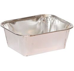 paquet de 100 barquettes rectangulaires en aluminium BA 750R 201x137x45 mm 82 cl