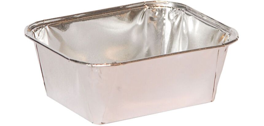 paquet de 100 barquettes rectangulaires en aluminium BA 750R 201x137x45 mm 82 cl