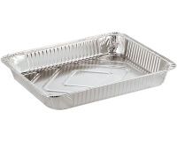 carton de 200 (4 sachets de 50) plats gastronorme aluminium à bord rond gn1/2 322x262x65 mm 350 cl