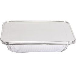 carton de 300 (6 sachets de 50) couvercles coiffants en aluminium pour plat gastronorme aluminium à bord rond gn1/2 329x269 mm