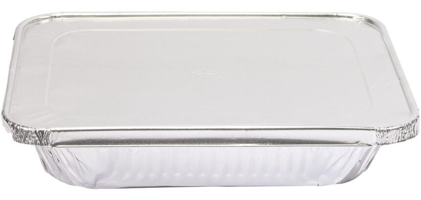 carton de 300 (6 sachets de 50) couvercles coiffants en aluminium pour plat gastronorme aluminium à bord rond gn1/2 329x269 mm