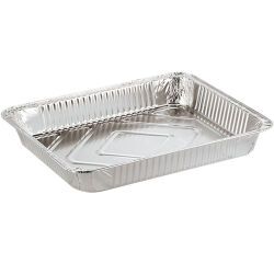 carton de 300 (6 sachets de 50) plats gastronorme aluminium à bord rond gn1/2 322x262x40 mm 262 cl