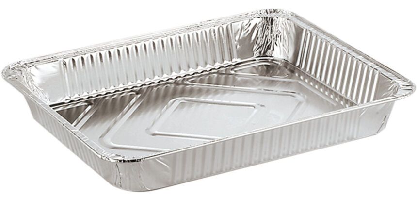 carton de 300 (6 sachets de 50) plats gastronorme aluminium à bord rond gn1/2 322x262x40 mm 262 cl