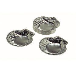 paquet de 100 coquilles saint jacques en aluminium CO10P 125x120x20 mm 13,5 cl