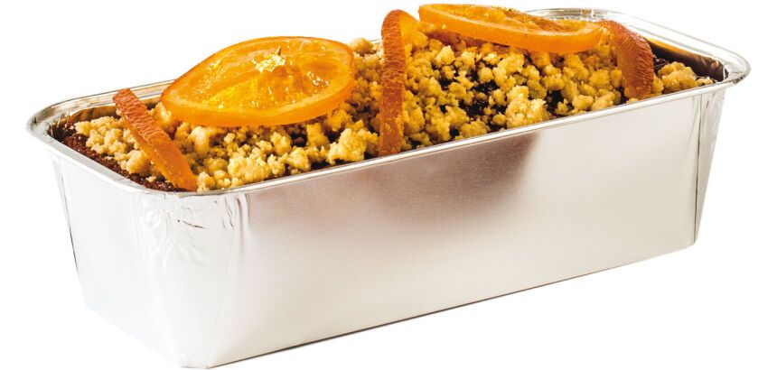 paquet de 100 moules à cake en aluminium pliés rigides MO3000 290x143x100 mm 280 cl