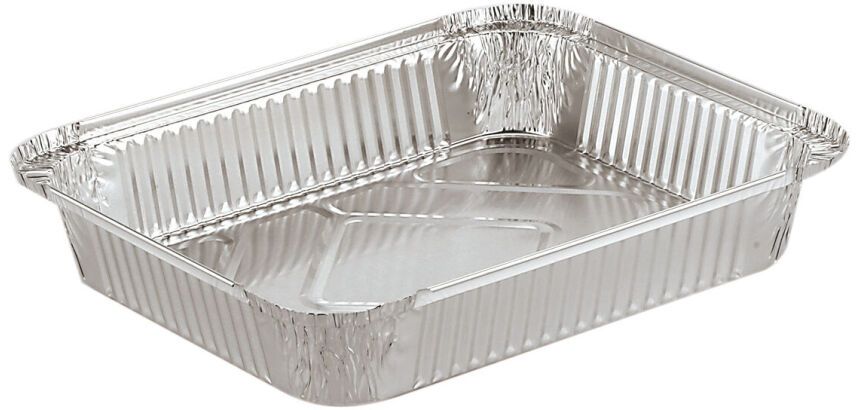 carton de 400 (8 paquets de 50) plat aluminium à bord vertical couvrable gn 1/2 - 322x262x50 mm - 320 cl