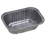 paquet de 100 barquettes rectangulaires en aluminium 129x86x38 mm 25 cl