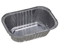 paquet de 100 barquettes rectangulaires en aluminium 129x86x38 mm 25 cl