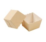 boîte de 80 moules à cake individuel en carton pour cuisson et vente 60x60x40 mm 10 cl beige