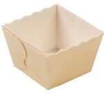 boîte de 80 moules à cake individuel en carton pour cuisson et vente 60x60x40 mm 10 cl beige