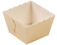 boîte de 80 moules à cake individuel en carton pour cuisson et vente 60x60x40 mm 10 cl beige