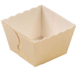 boîte de 80 moules à cake individuel en carton pour cuisson et vente 60x60x40 mm 10 cl beige
