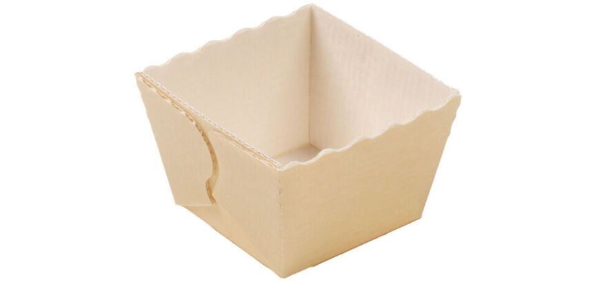 boîte de 80 moules à cake individuel en carton pour cuisson et vente 60x60x40 mm 10 cl beige
