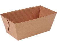 boîte de 75 moules à cake individuel en carton pour cuisson et vente 80x55x40 mm 16 cl marron