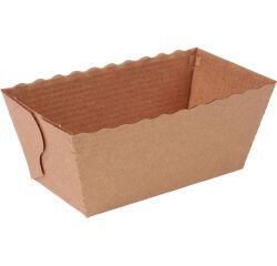 boîte de 75 moules à cake individuel en carton pour cuisson et vente 80x55x40 mm 16 cl marron