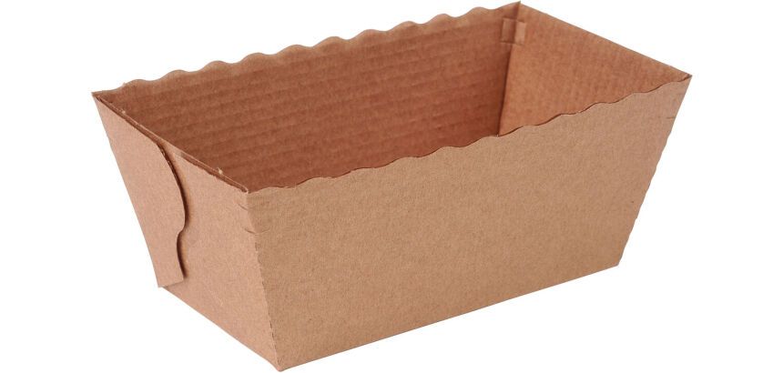 boîte de 75 moules à cake individuel en carton pour cuisson et vente 80x55x40 mm 16 cl marron