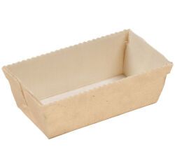 boîte de 75 moules à cake individuel en carton pour cuisson et vente 100x55x40 mm 16 cl beige
