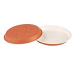 boîte de 70 moules tourtières en carton pour cuisson et vente ø 180 x h 35 mm orange intérieur blanc